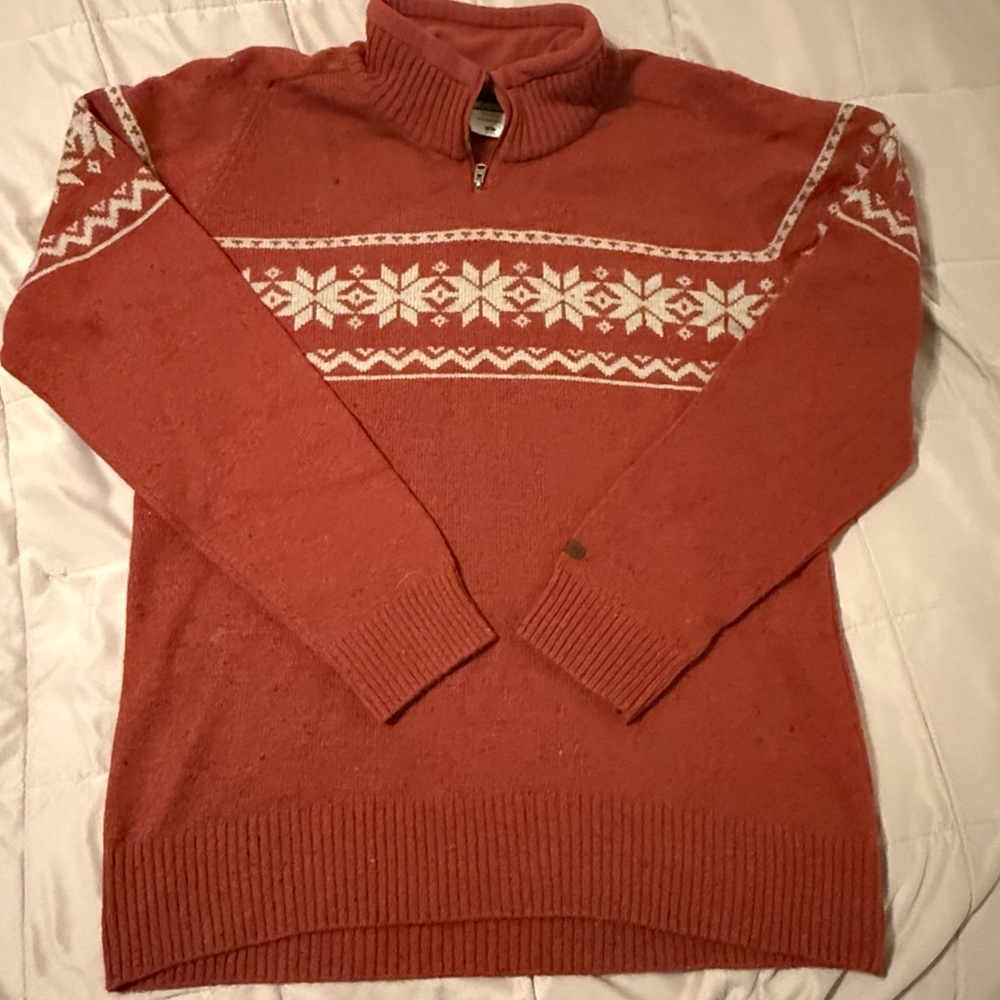 Columbia wool blend sweater men’s Medium, quarter zip EUC